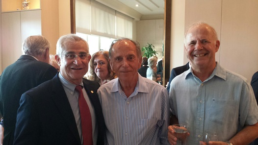 From left Mayor of Tarpon Springs Chris Alahouzos, with Mr. Tsafatinos and Mr. Dinopoulos